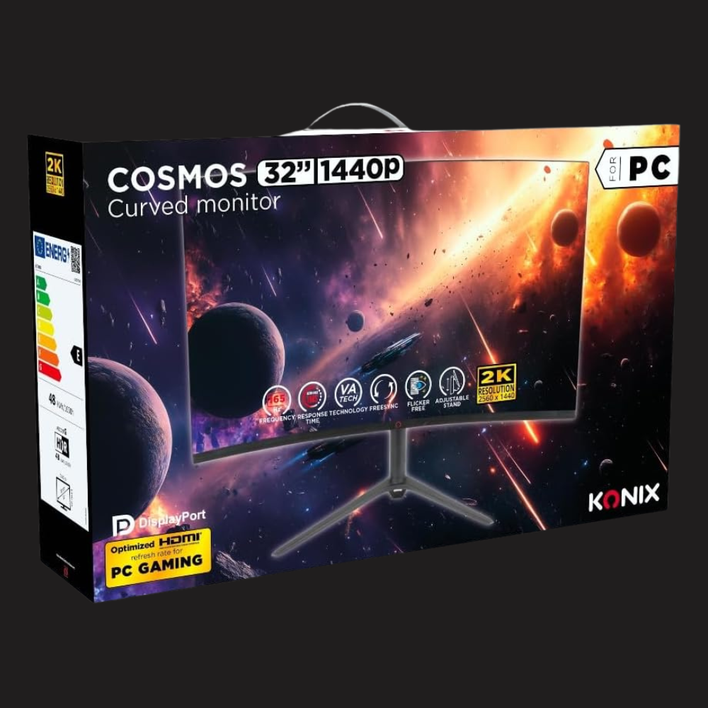KONIX Cosmos 32″ Curved Gaming Monitor – 165Hz, 1ms Response Time