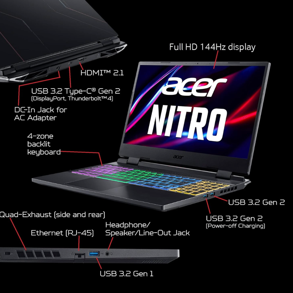 Acer Nitro 5 Gaming Laptop – Intel Core i7, GeForce RTX 4060 (AN515-58-781P)